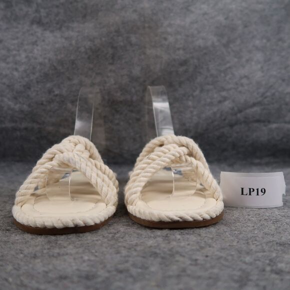 Abound Shoes Womens 5 Sandal Slides Flat Casual Rope Knot Straps White Slip On - Picture 3 of 13